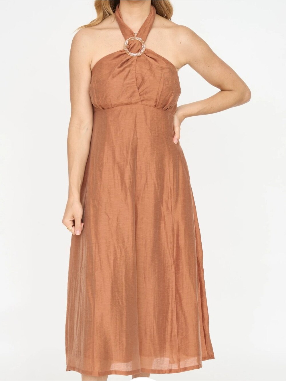 Lost + Wander Silk Linen Blend Midi Dress New Small
